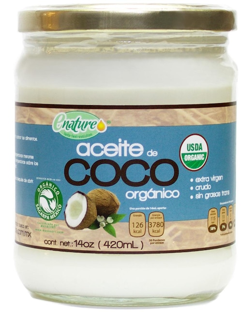 Aceite de coco orgánico E Nature 420 ml