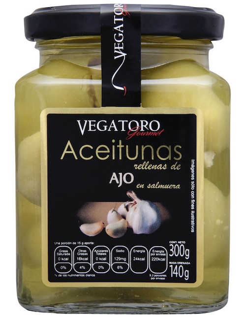 Aceitunas Rellenas de Ajo en Salmuera 300 g 1