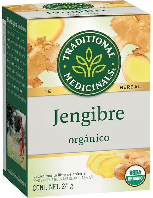 Té herbal de jengibre orgánico Trad Med 24 gramos