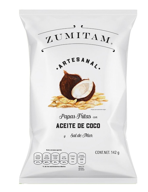 Papas fritas con aceite de coco Zumitam 142 g