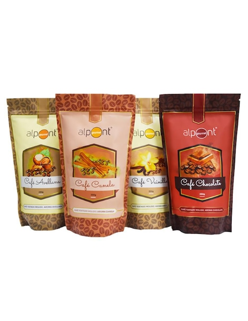 Paquete de Café Molido Alpont Saborizado (4 Pack 250g. c/u)