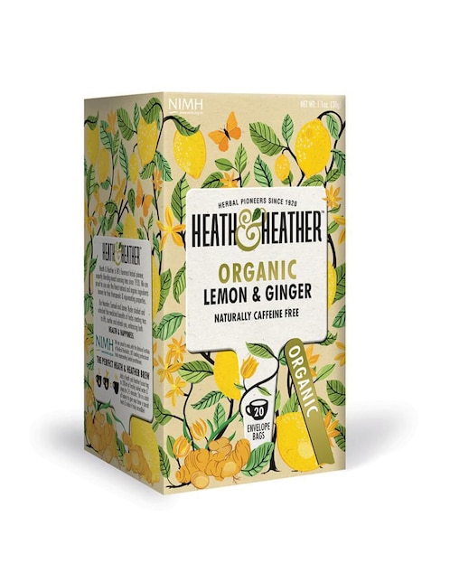 Imagen de producto Tisana herbal limón y jengibre en sachet Heath & Heather 20 sobres
