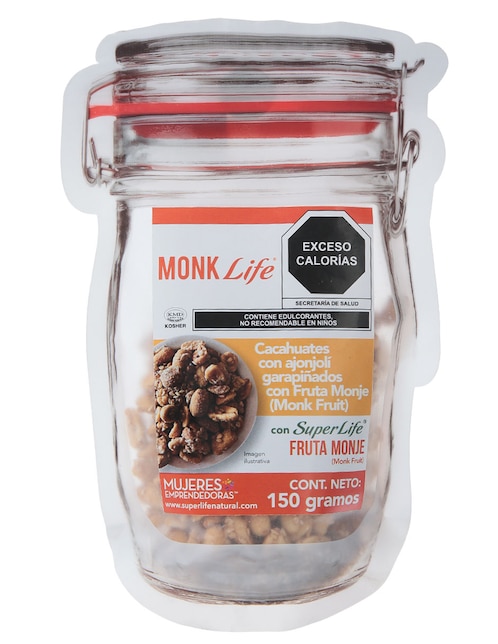 Cacahuate con ajonjolí garapiñados con fruta monje Super Life 150 g