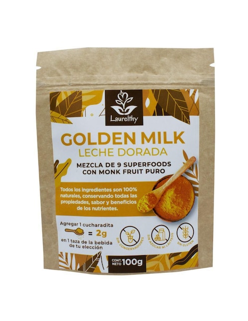 Bebida en polvo Golden Milk natural Laurelthy 100 g