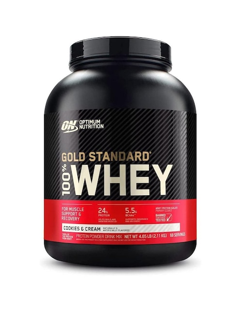 Gold Standard 100% Whey Cookies & Cream Optimum Nutrition con proteína de suero de leche sabor cookies & cream Gold Standard 100% Whey Cookies & Cream Optimum Nutrition con proteína de suero de leche sabor cookies & cream