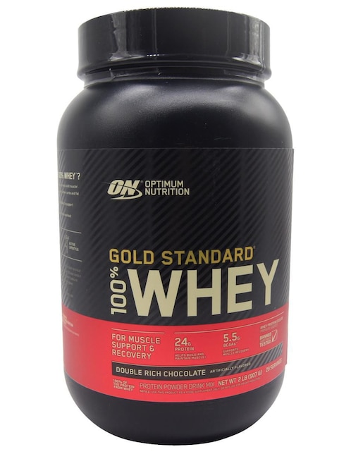 Image of Optimum Nutrition Gold Standard 100 % Whey sabor doble chocolate 2 lb