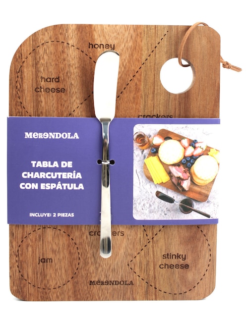 Set tabla para queso Merendola de madera