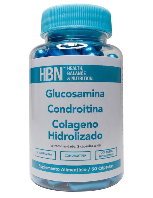 Cápsulas de condroitina, glucosamina y colágeno HBN sabor natural 60 cápsulas