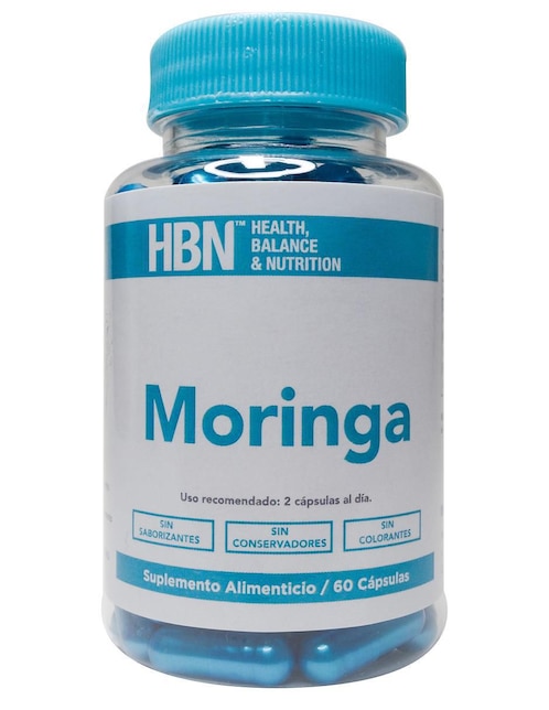 Cápsulas de moringa HBN con proteína de suero de leche sabor natural 60 cápsulas