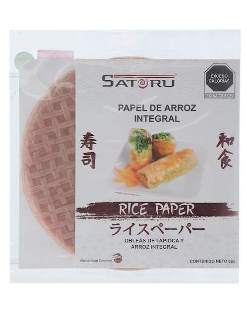 Papel de arroz integral Satoru 8 piezas