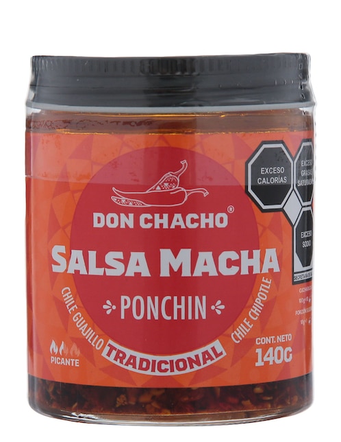 Salsa macha sabor chile guajilo y chile chipotle Don Chacho Ponchin