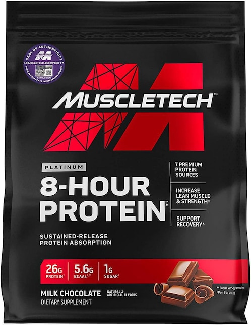 Proteína 8-Hour MuscleTech con proteína de suero de leche aislado sabor chocolate 2 kg
