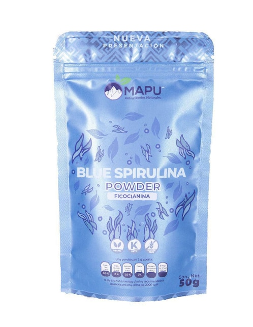 Bebida en polvo Blue Spirulina natural Mapu 50 g
