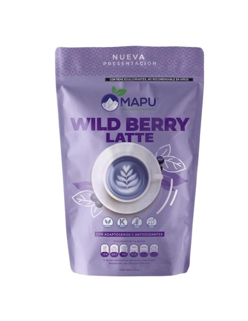 Bebida en polvo Wild Berry Latte de arándano Mapu 100 g