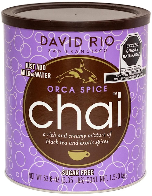 Bebida en polvo Orca Spice sin azúcar de chai David Rio 1.520 kg