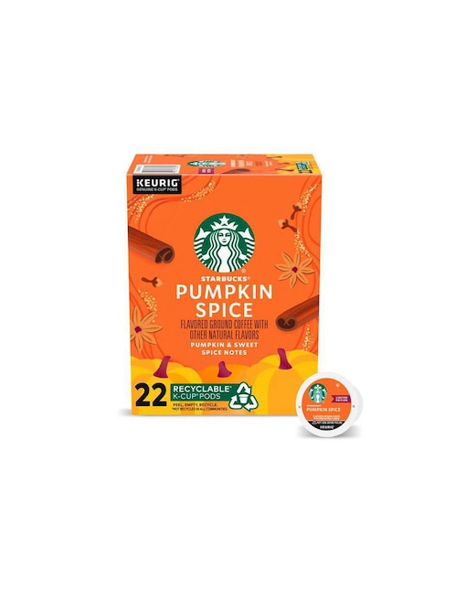 Cápsulas de café de especias Starbucks Pumpkin Keurig 22 piezas
