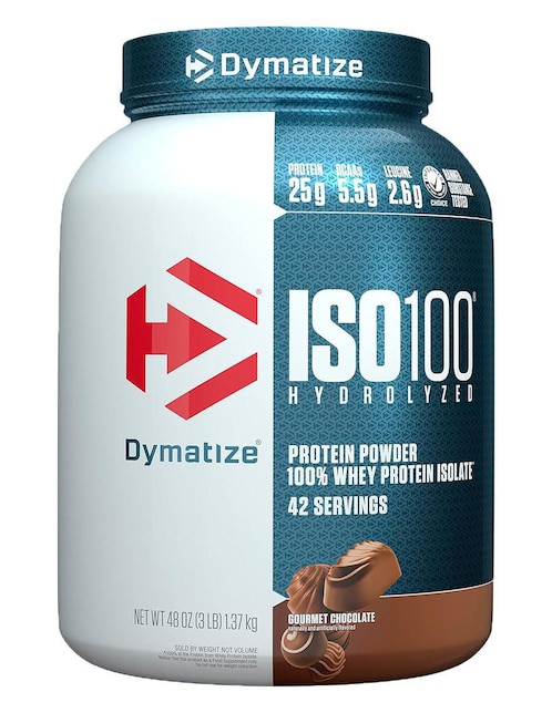 Dymatize Hydrolyzed ISO 100 con proteína de suero de leche aislado sabor chocolate 3 LB