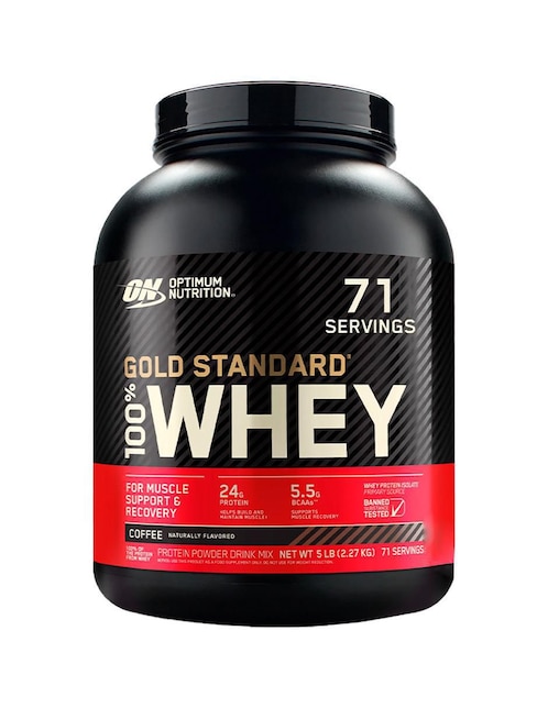 Gold Standard 100% Whey Optimum Nutrition con proteína de suero de leche sabor café