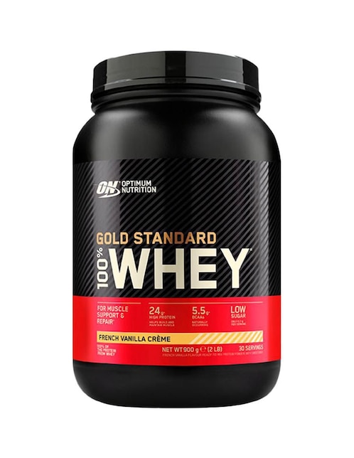 Gold Standard 100% Whey Optimum Nutrition con proteína de suero de leche sabor vainilla