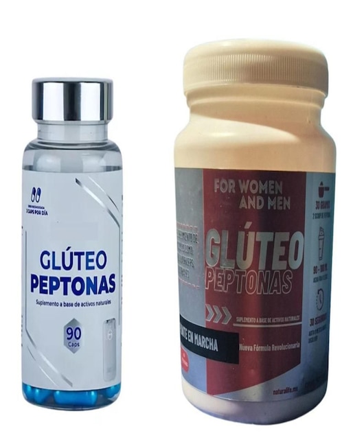 NATURAL Set proteina gluteo Peptonas con proteína Whey y probióticos + Multivitaminico Peptogluteo Natural