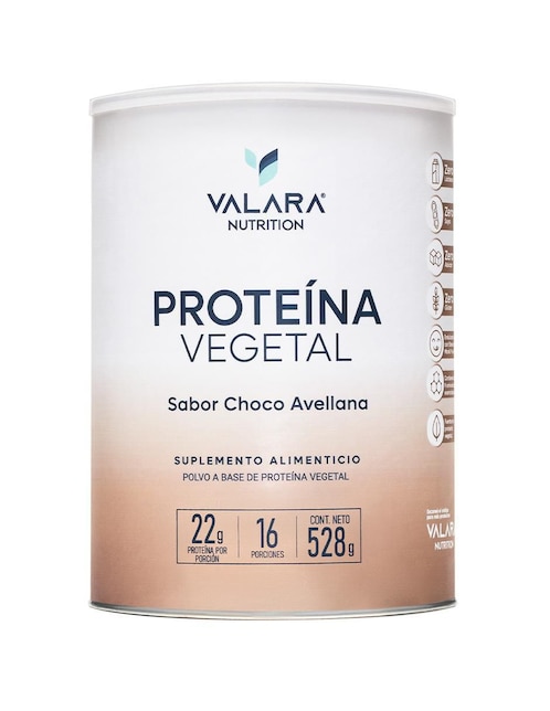 Proteína vegana en polvobaja en carbohidratos y libre de azúcar - con pre y probióticos Valara Nutrition sabor choco-avellana