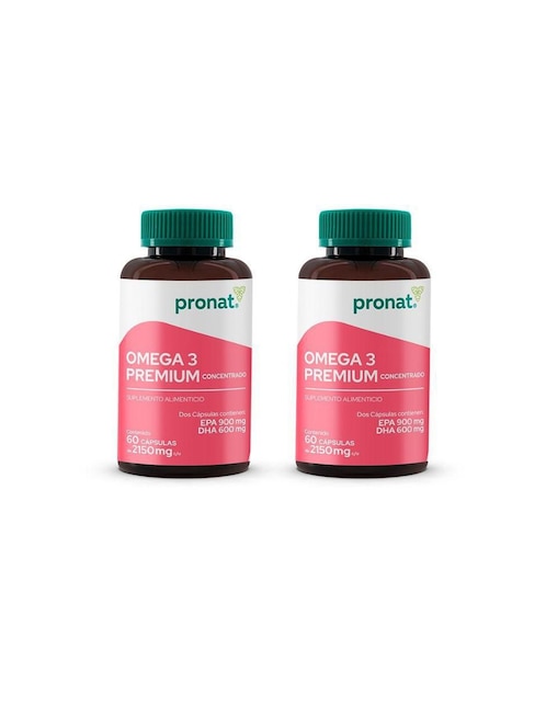 Set de suplementos alimenticios Omega 3 Premium 60 cápsulas Pronat