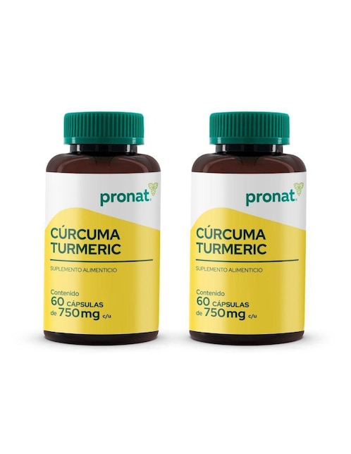 Kit de suplementos alimenticios Cúrcuma Turmeric de 750 mg - Pronat Pronat