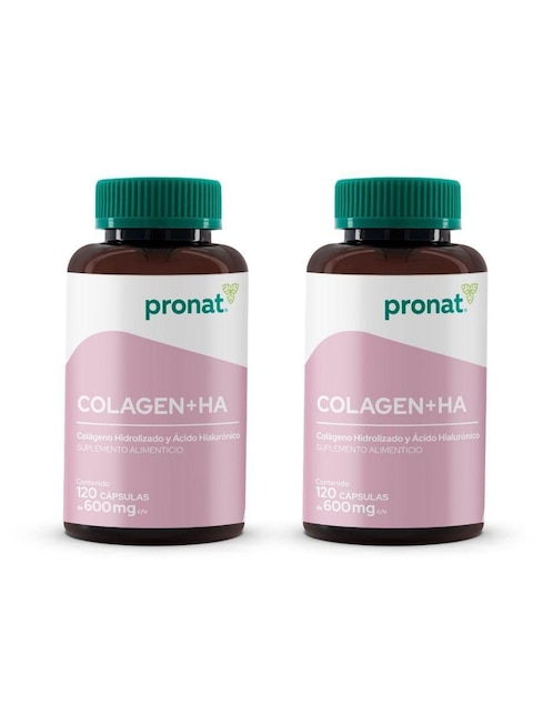 Kit de suplementos alimenticios Colágeno Hidrolizado +ha 120 Caps - Pronat Pronat