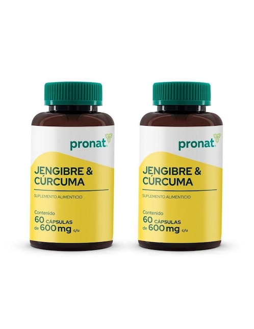 Set suplemento jengibre & cúrcuma Pronat 2 piezas