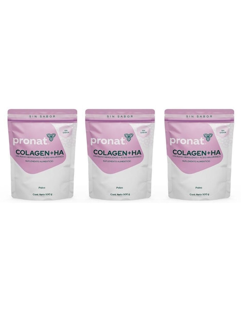 Kit de suplementos alimenticios Colágeno Hidrolizado + HA (500 Gr) - Pronat Pronat
