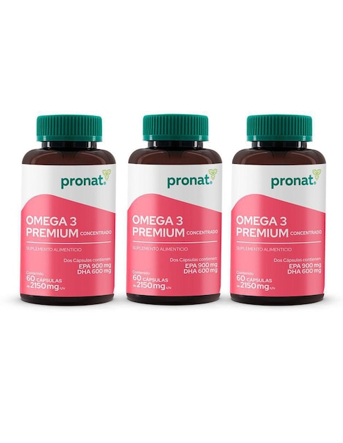 Kit de suplementos alimenticios Omega 3 Premium 60 Cápsulas - Pronat Pronat