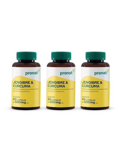 Set suplemento Jengibre & Cúrcuma Pronat 3 piezas