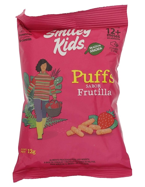 SMILEY KIDS Paquete de snacks Puff Frutilla