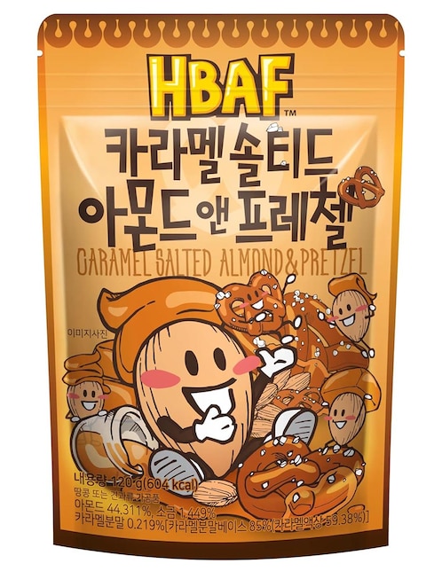 HBAF Paquete de Snacks Almendras Caramelo y Pretzel Hbaf