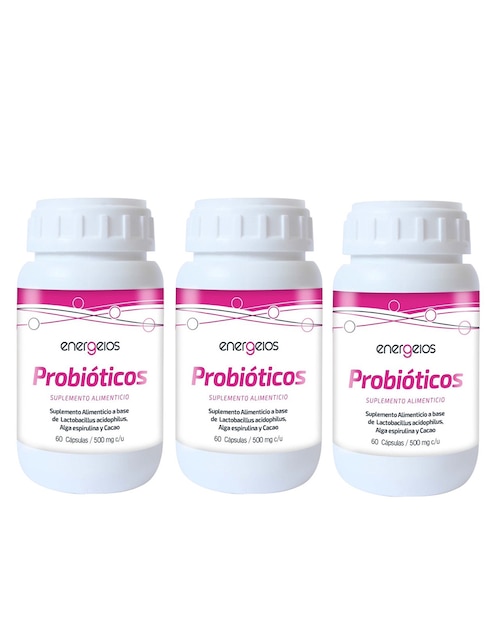 Kit de suplementos alimenticios Energeios de Probióticos espirulina 60 cápsulas 500mg Energeios