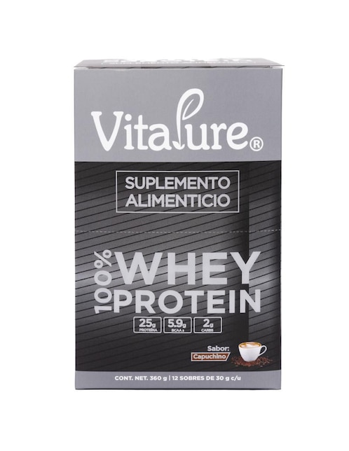 VITAPURE Proteina Whey Vitapure Vitapure sabor capuccino de 12 sobres