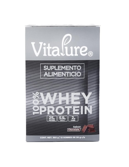 VITAPURE Proteina Whey Vitapure Vitapure sabor chocolate de 12 sobres