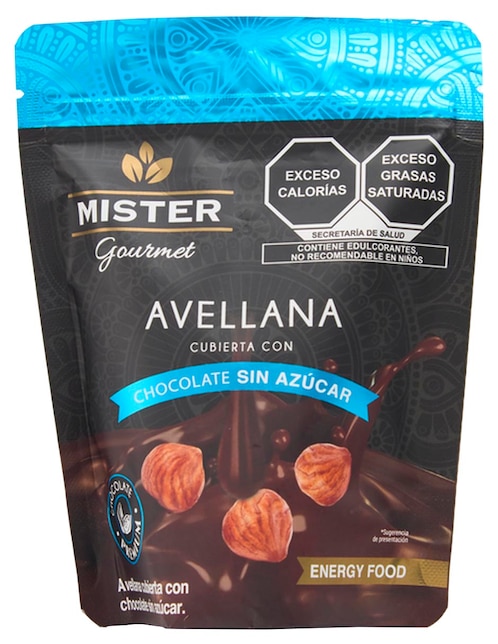 MISTER Paquete de snacks Avellana cubierta con chocolate sin azúcar Mister