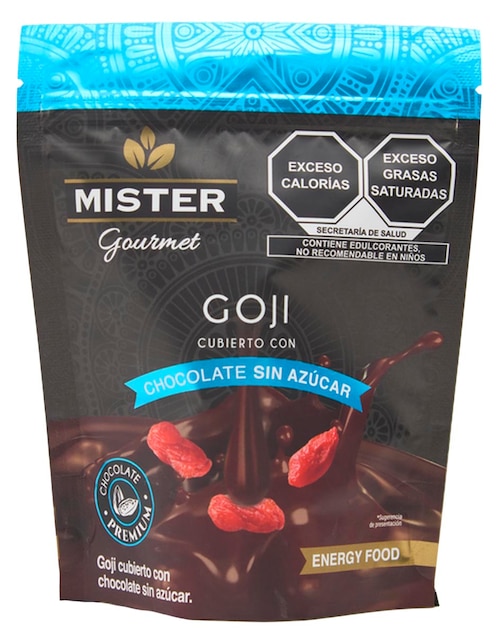 MISTER Goji cubierto con chocolate sin azúcar Mister