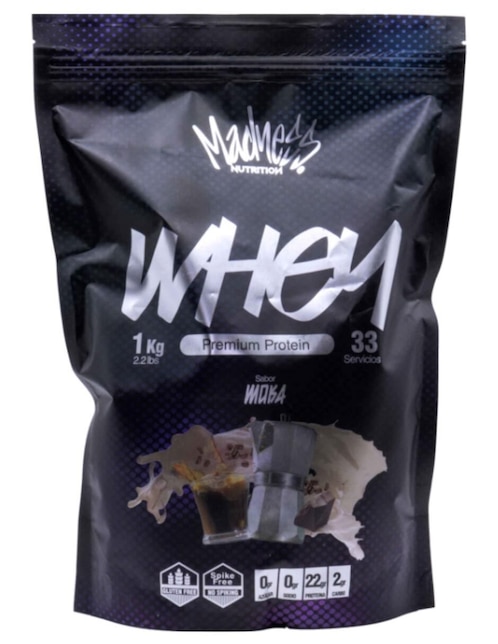 MADNESS NUTRITION Whey premium protein Madness Nutrition sabor moka de 1 kg