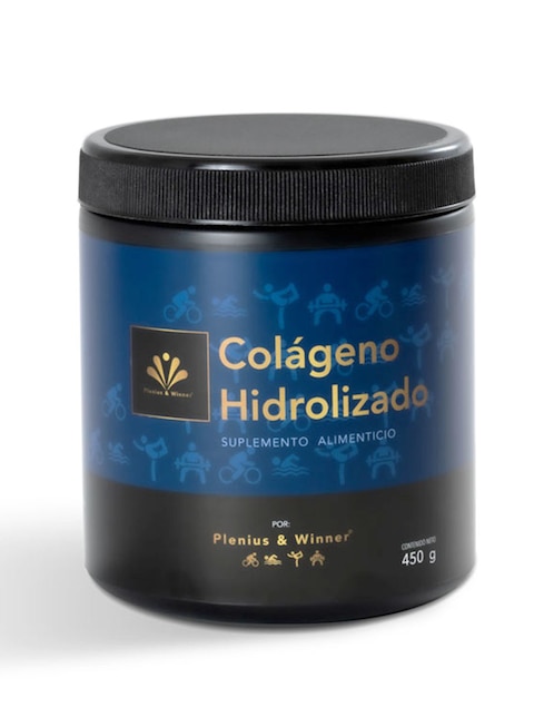 Plenius & Winner COLAGENO HIDROLIZADO, Suplemento Alimenticio en polvo para preparar bebida, bote con 450g, con dosificadora. Plenius & Winner con colágeno hidrolizado de 450 g 1