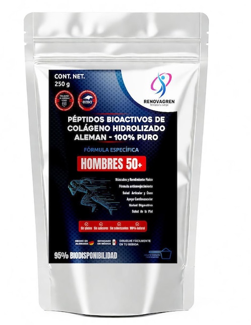 Péptidos Bioactivos de Colágeno Hidrolizado Aleman Puro Hombres 50+ Renovagren