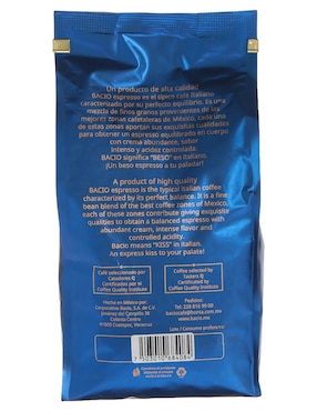 Café espresso de grano sabor natural de México Bacio Miscela Italiana 400 g