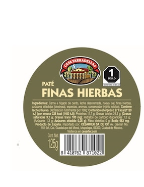 Pate finas hierbas Casa Tarradellas 125 g