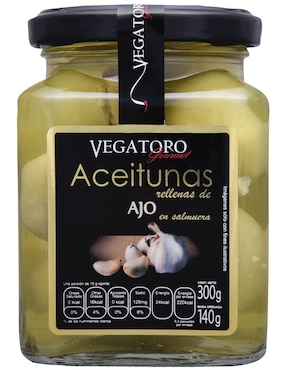 Imagen de producto Aceitunas Rellenas de Ajo en Salmuera Vegatoro 300 g