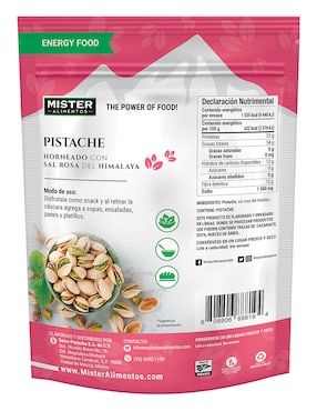 Pistache Horneado con Sal rosa del Himalaya Mister Natural 250 g