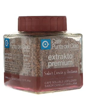 Café soluble sabor canela y avellana de México Punta Del Cielo Extrakto Premium 110 g