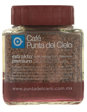 Café soluble sabor canela y avellana de México Punta Del Cielo Extrakto Premium 110 g