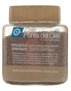 Café soluble sabor crema irlandesa de México Punta Del Cielo Extrakto Premium 110 g