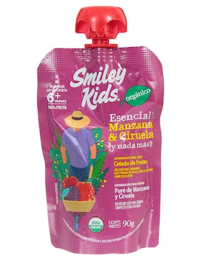 Puré De Manzana Y Ciruela Smiley Kids Libre De Químicos 90 G